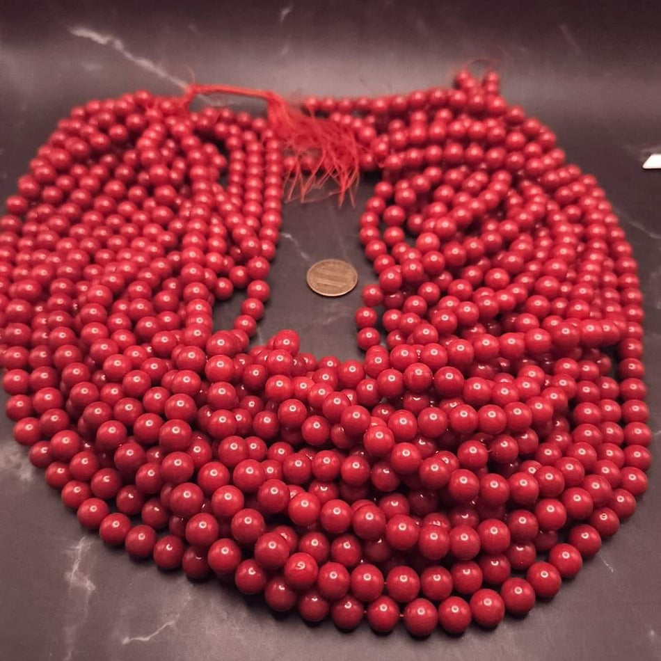 Red Bamboo Coral
8.5mm, 19.5" strands