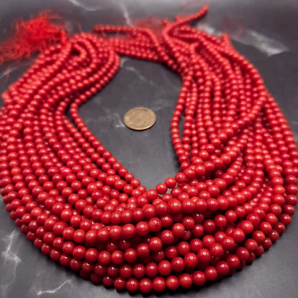 Red Bamboo Coral
5mm, 16" strands