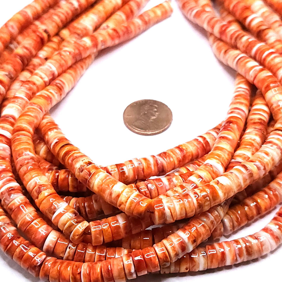 Spiny Oyster (Premium Quality)
7mm heishi 16" strand