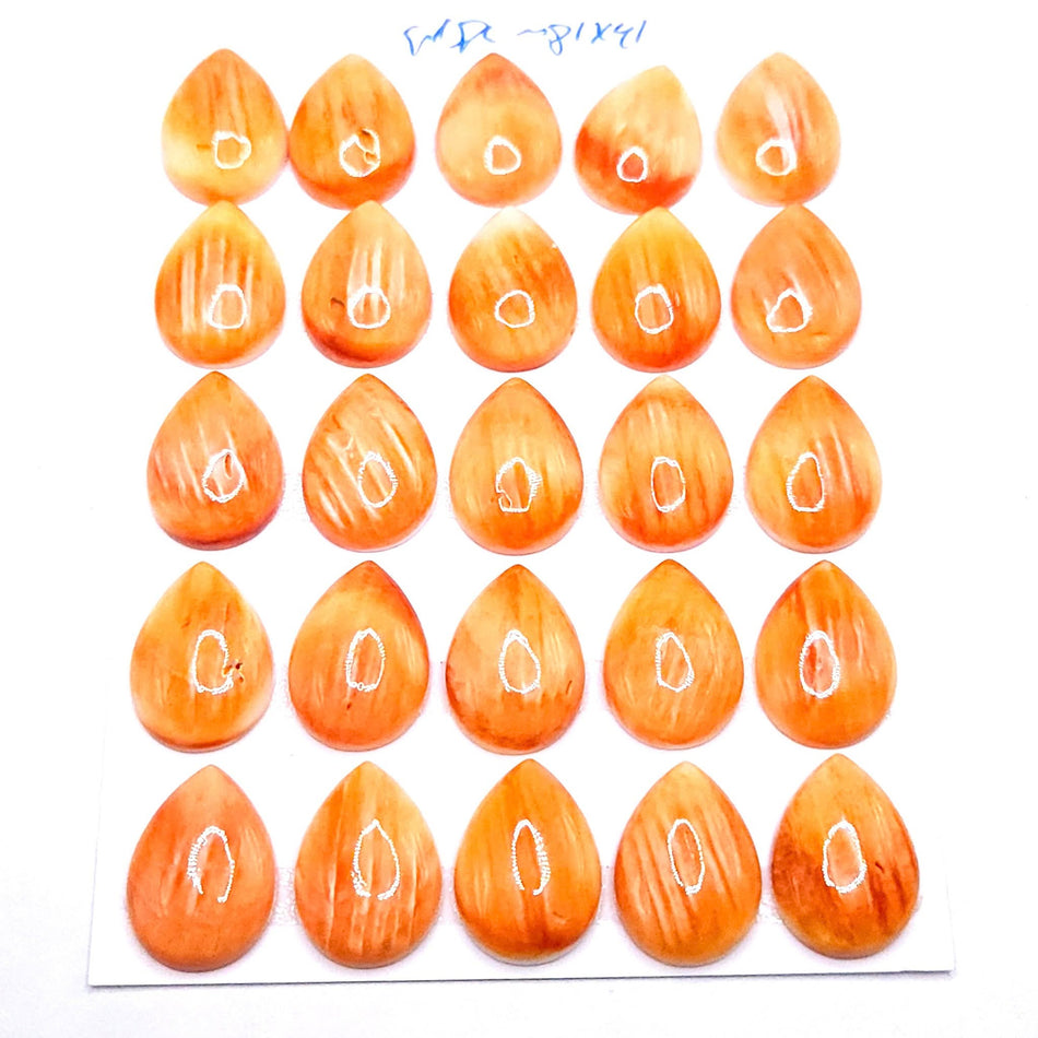 Spiny Oyster (orange)
Teardrop Cabachon, 16x16mm