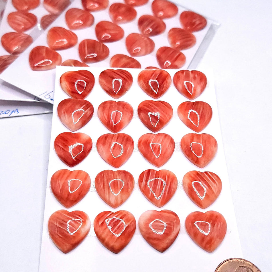 Spiny Oyster (red)
Heart Cabachon, 16x16mm