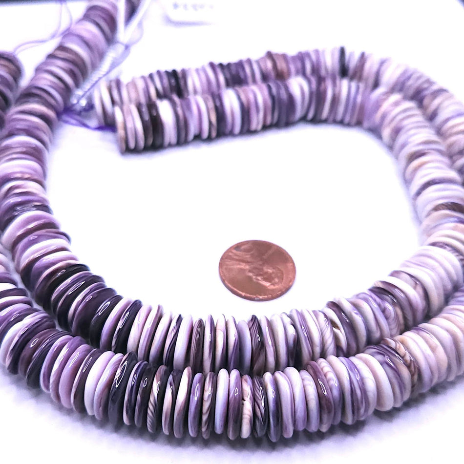 Wampum shell (Premium Quality)
13mm, rounded square and round 16" strand