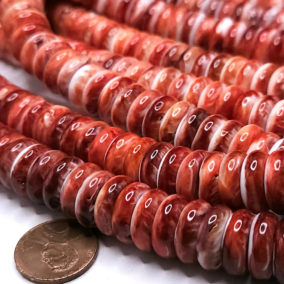 Spiny Oyster (Premium Quality, Natural color)
14mm 16" strand (about 80 beads)