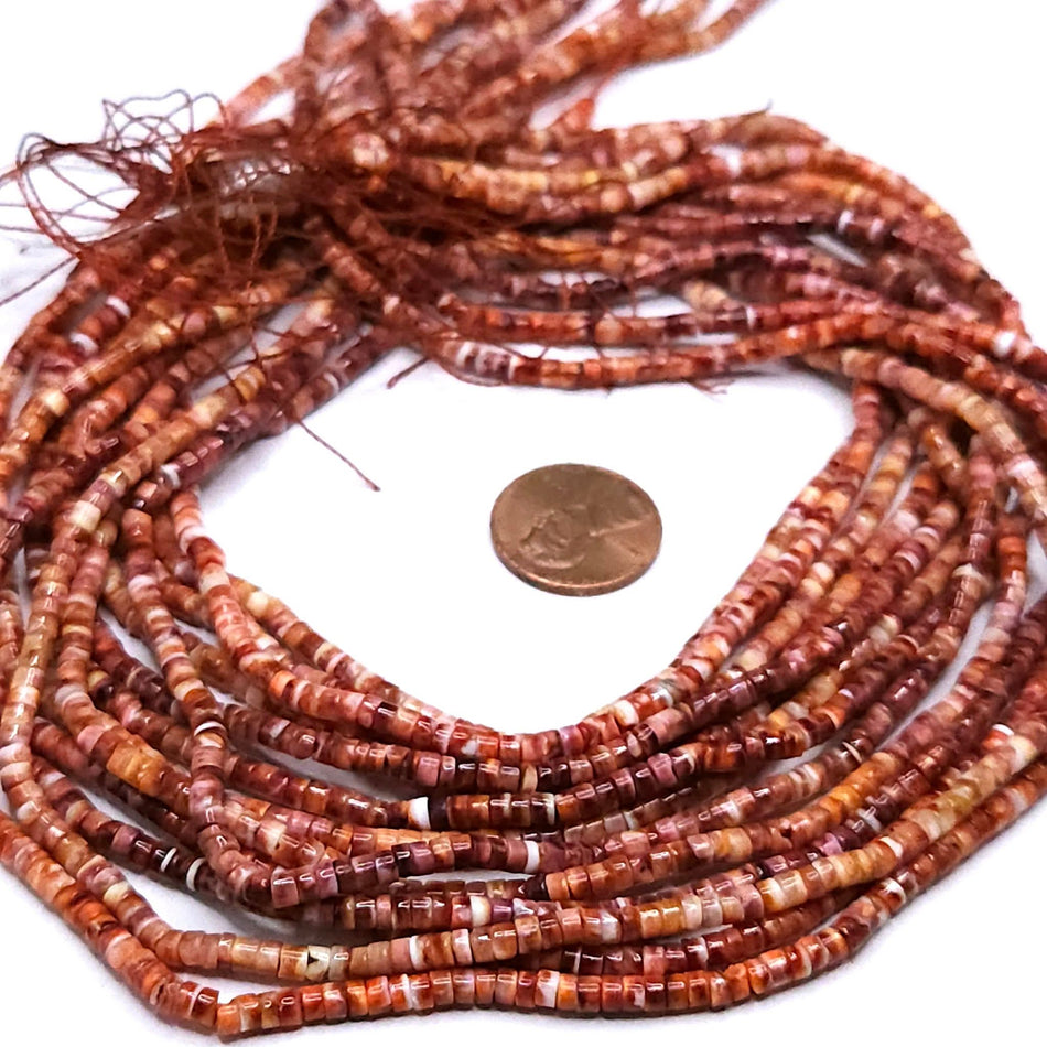 Spiny Oyster (Premium Quality)
3mm heishi 16" strand