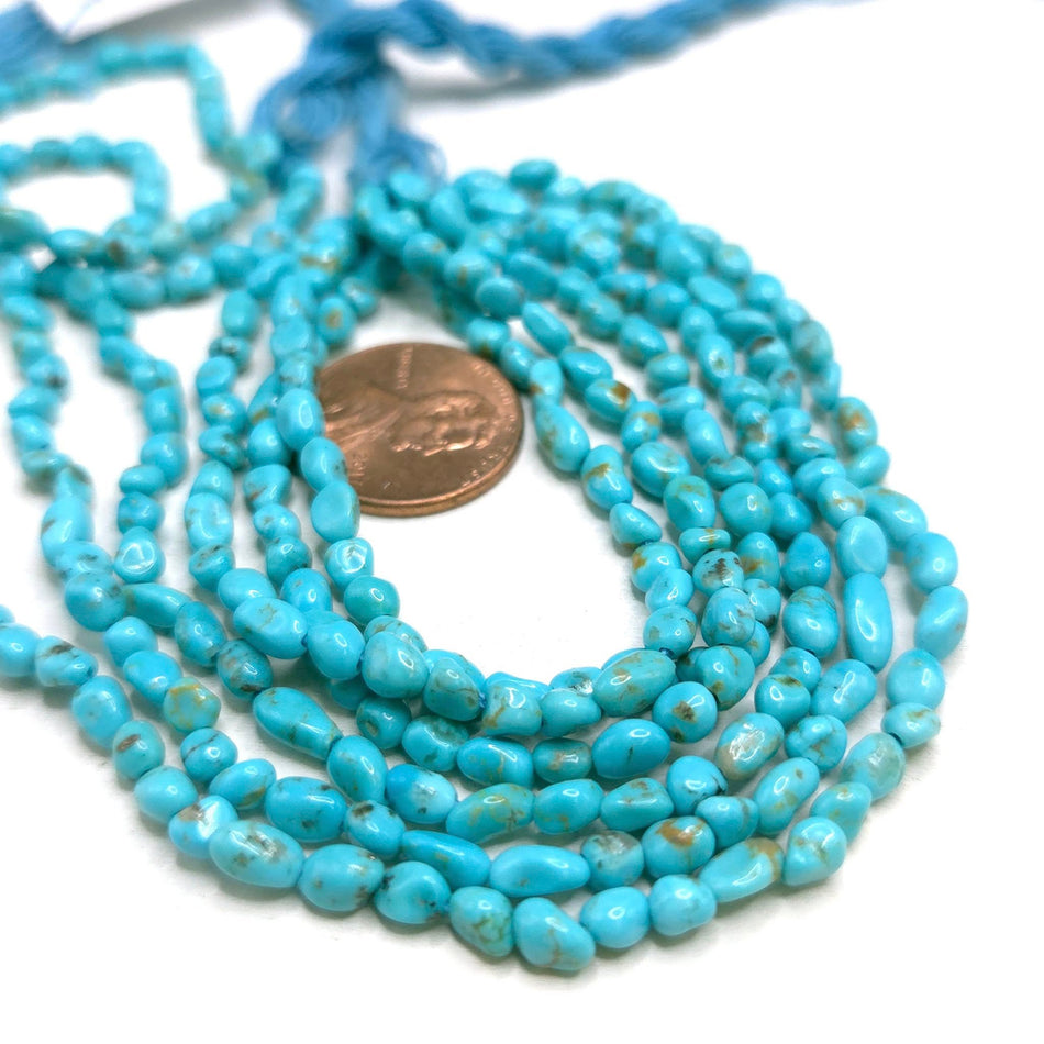 Genuine Turquoise, Campitos
~3.5mm nuggets, 18" strand
