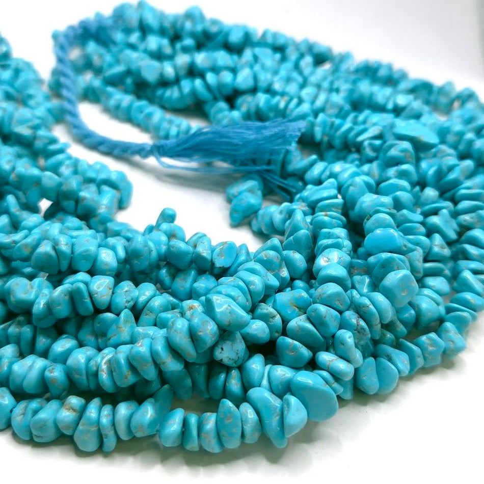 Turquoise chip
7mm, 16" strand