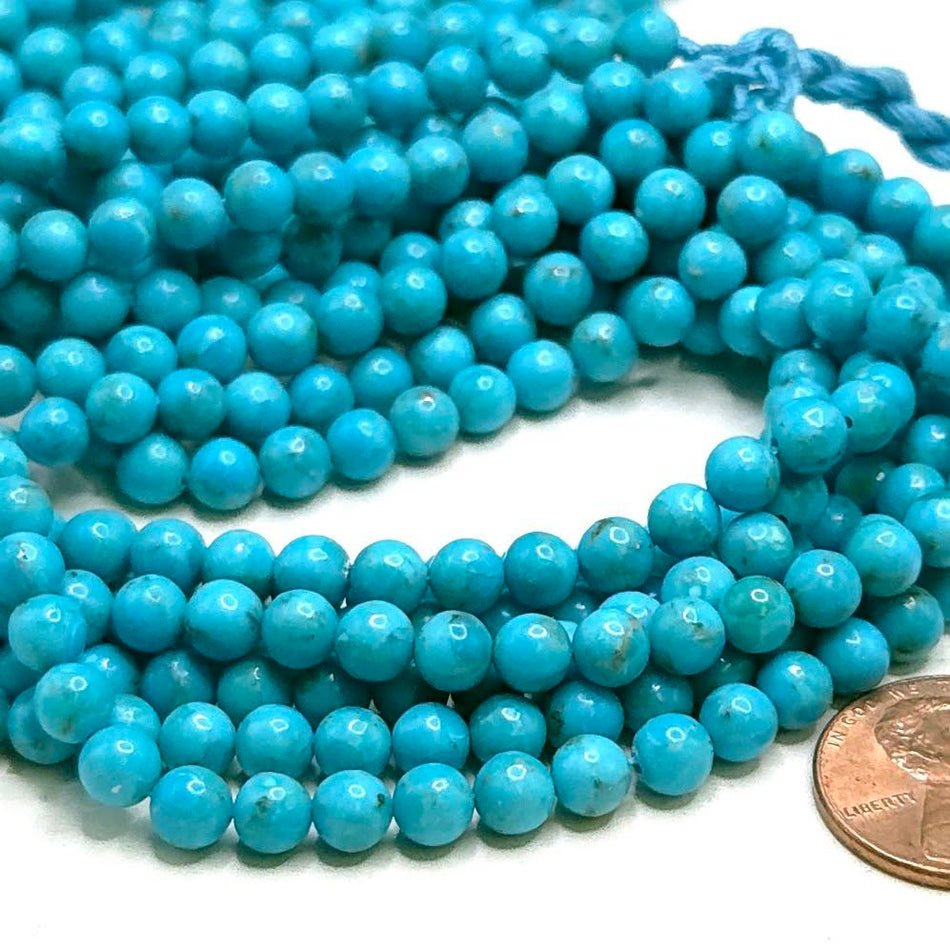 Genuine Turquoise, Campitos
5mm round, 16" strand