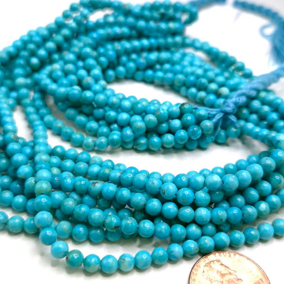 Genuine Turquoise, Campitos
4mm round, 16" strand